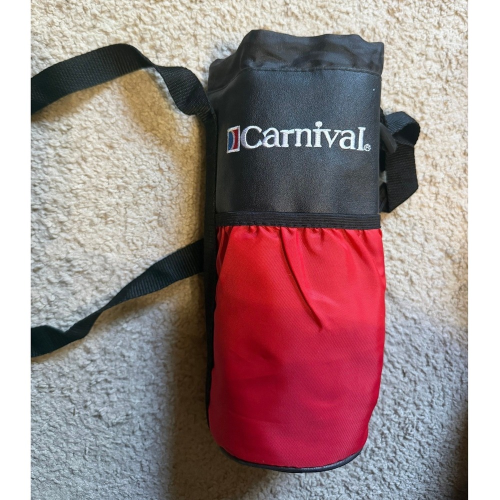 CARNIVAL Cruise Line Insulated Water Cooler Bottle Holder W/Bottle New Strap